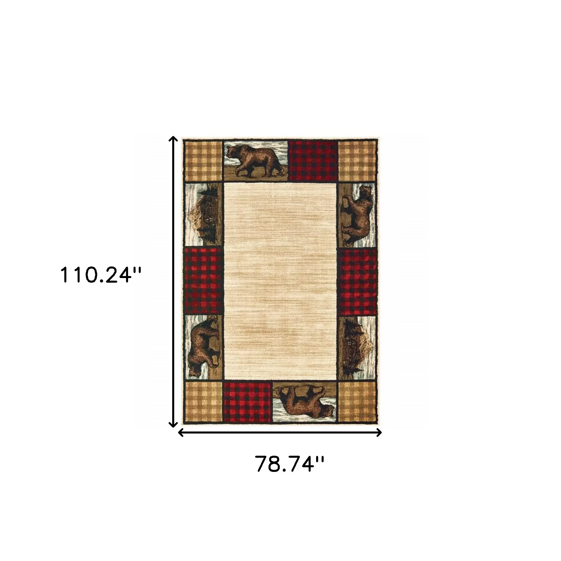 6' X 9' Ivory Southwestern Power Loom Stain Resistant Area Rug - Image 3