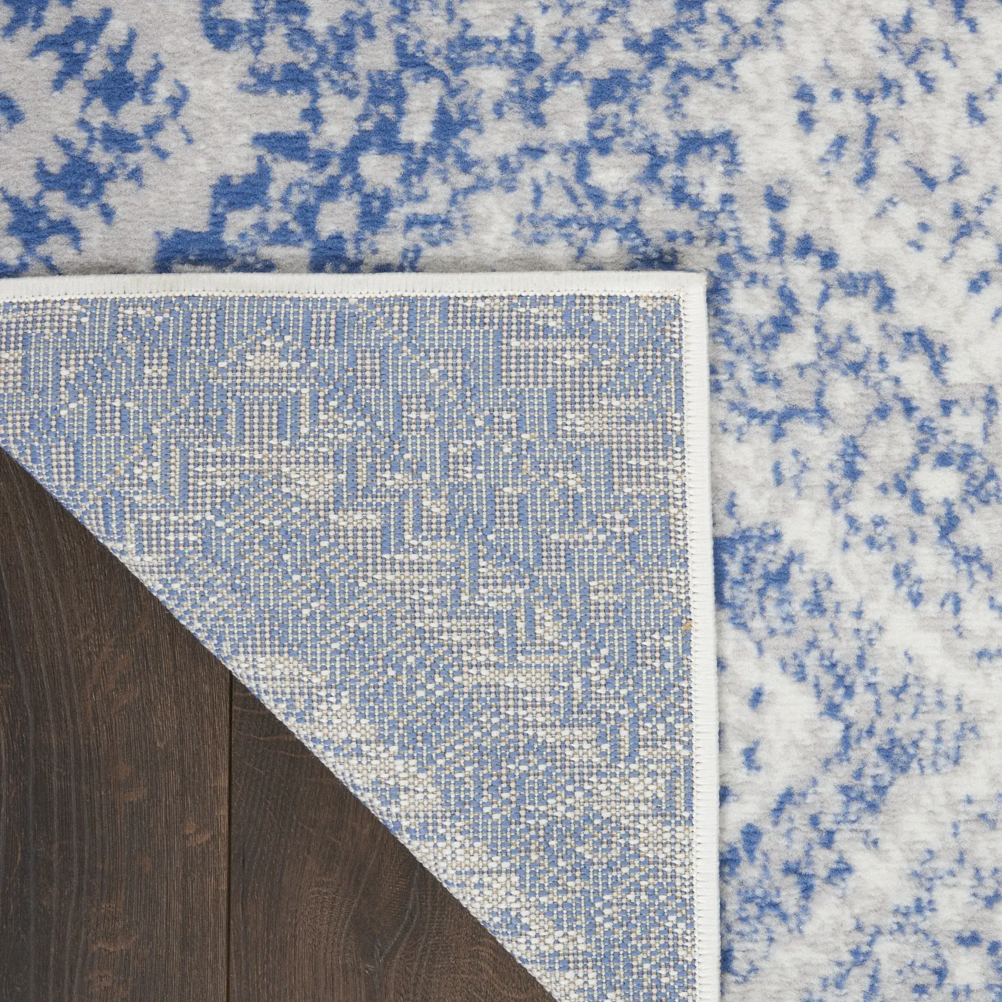 6' X 9' Light Blue Geometric Dhurrie Area Rug - Image 2