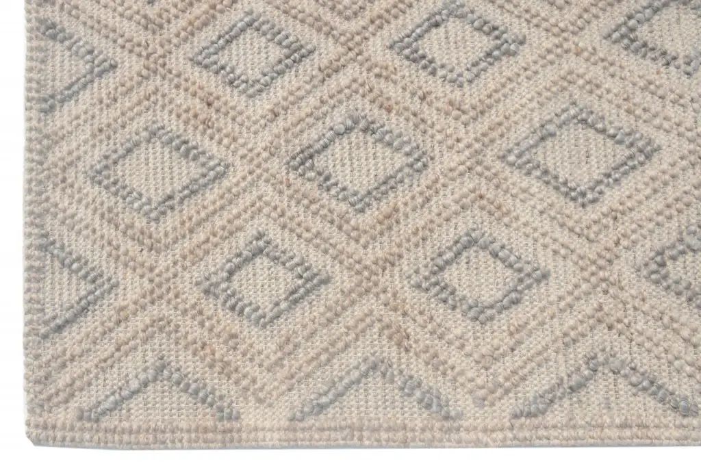 6' X 9' Natural Geometric Handmade Area Rug - Image 2