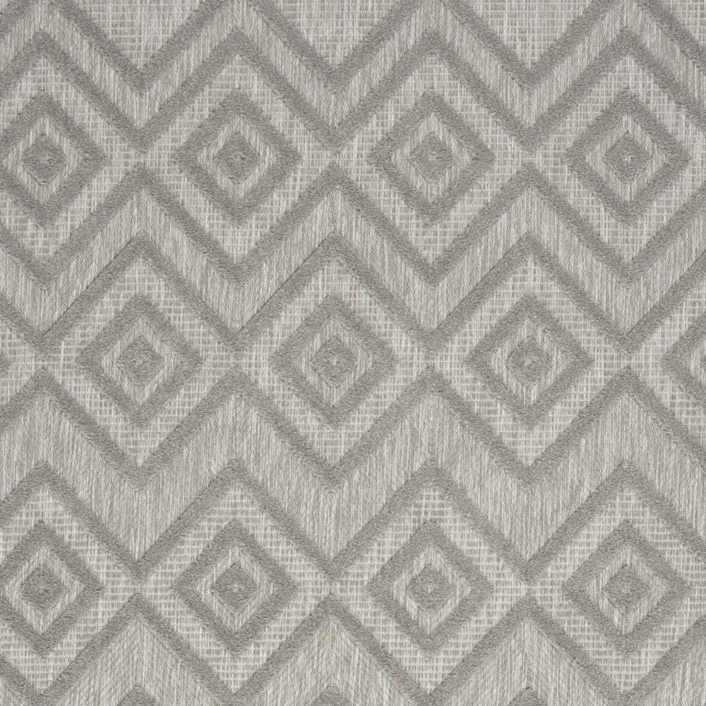 6' X 9' Silver Grey Argyle Indoor Outdoor Area Rug - Image 2