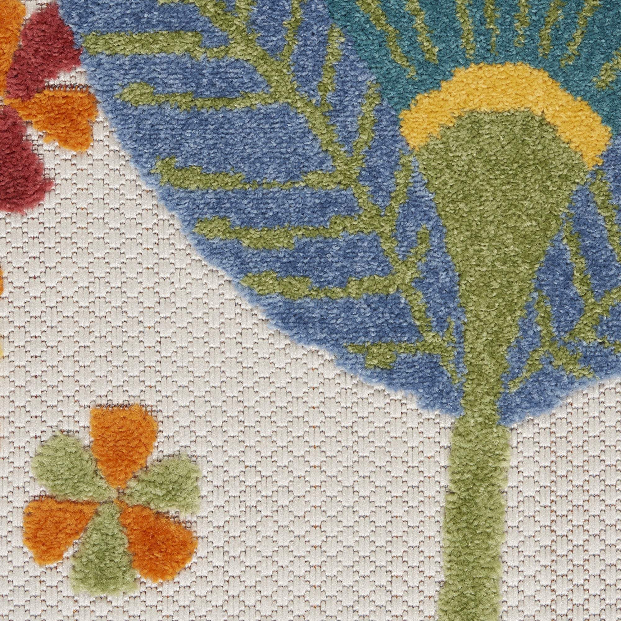 6' X 9' Yellow And Ivory Floral Indoor Outdoor Area Rug - Image 3