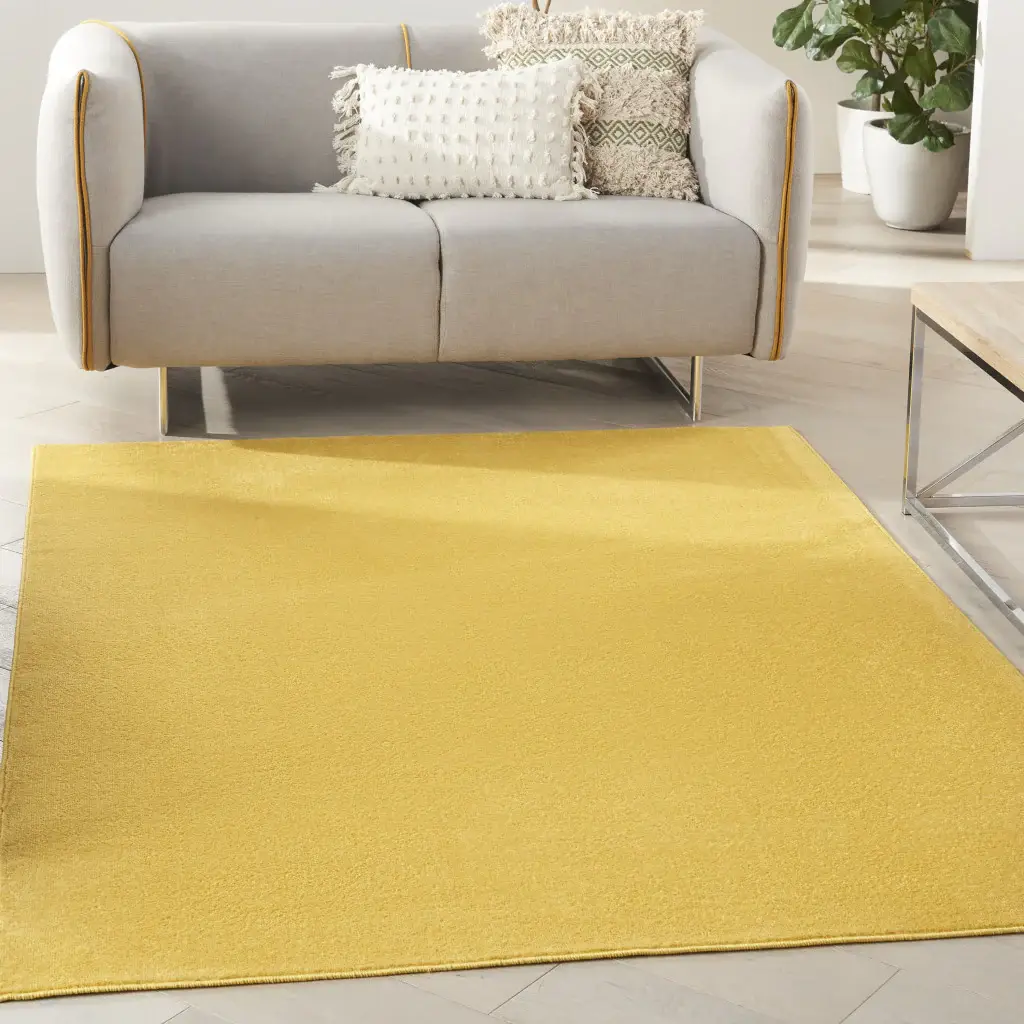 6' X 9' Yellow Indoor Outdoor Area Rug - Image 5