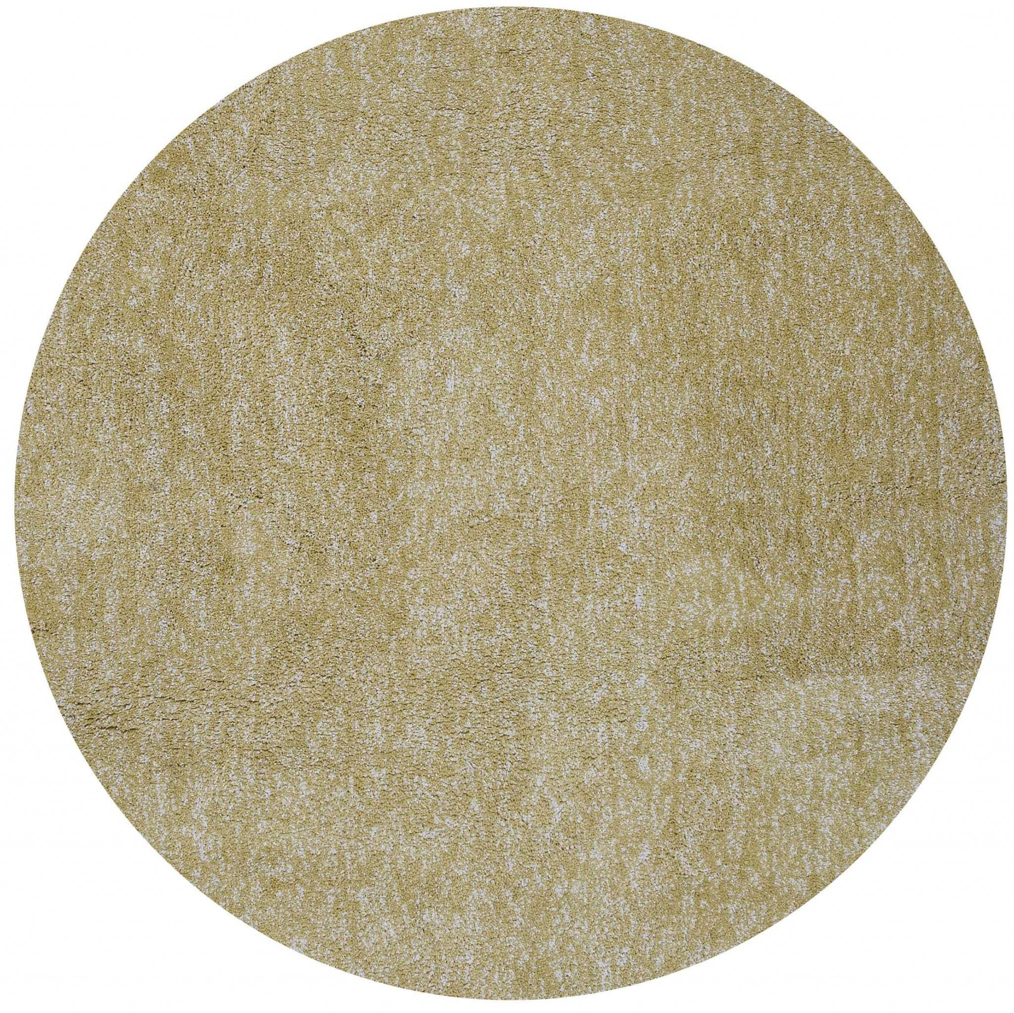 6' Yellow Heather Round Indoor Shag Rug - Image 2