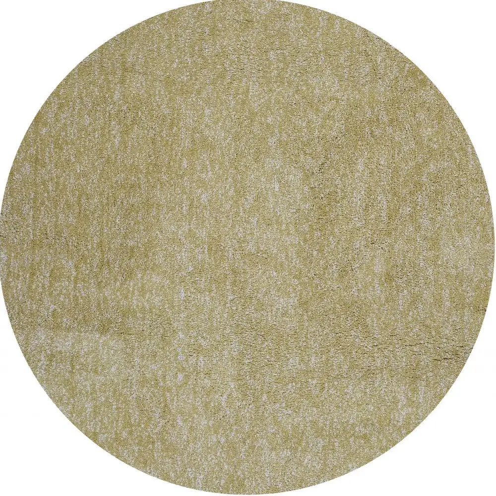 6' Yellow Heather Round Indoor Shag Rug - Image 3