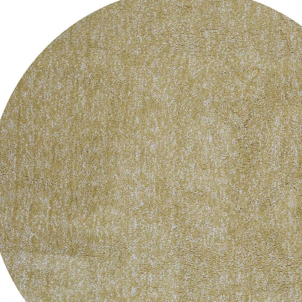 6' Yellow Heather Round Indoor Shag Rug - Image 5
