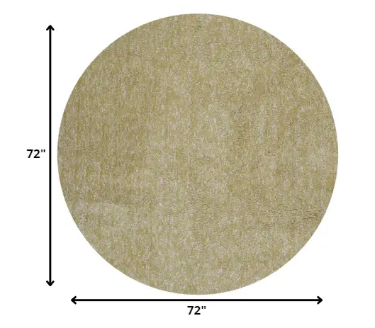 6' Yellow Heather Round Indoor Shag Rug - Image 6