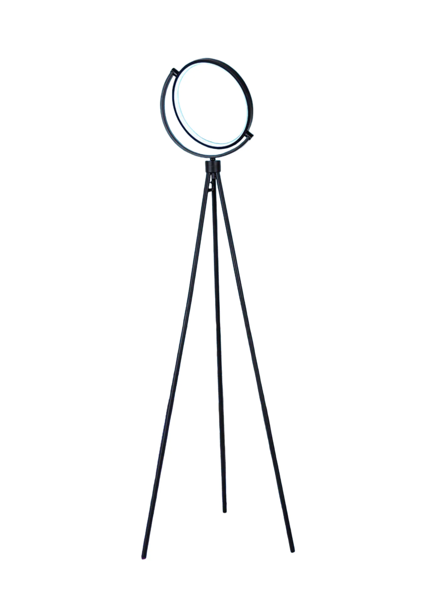 60" Black LED Tripod Floor Lamp With Black Metal Novelty Shade - Image 2