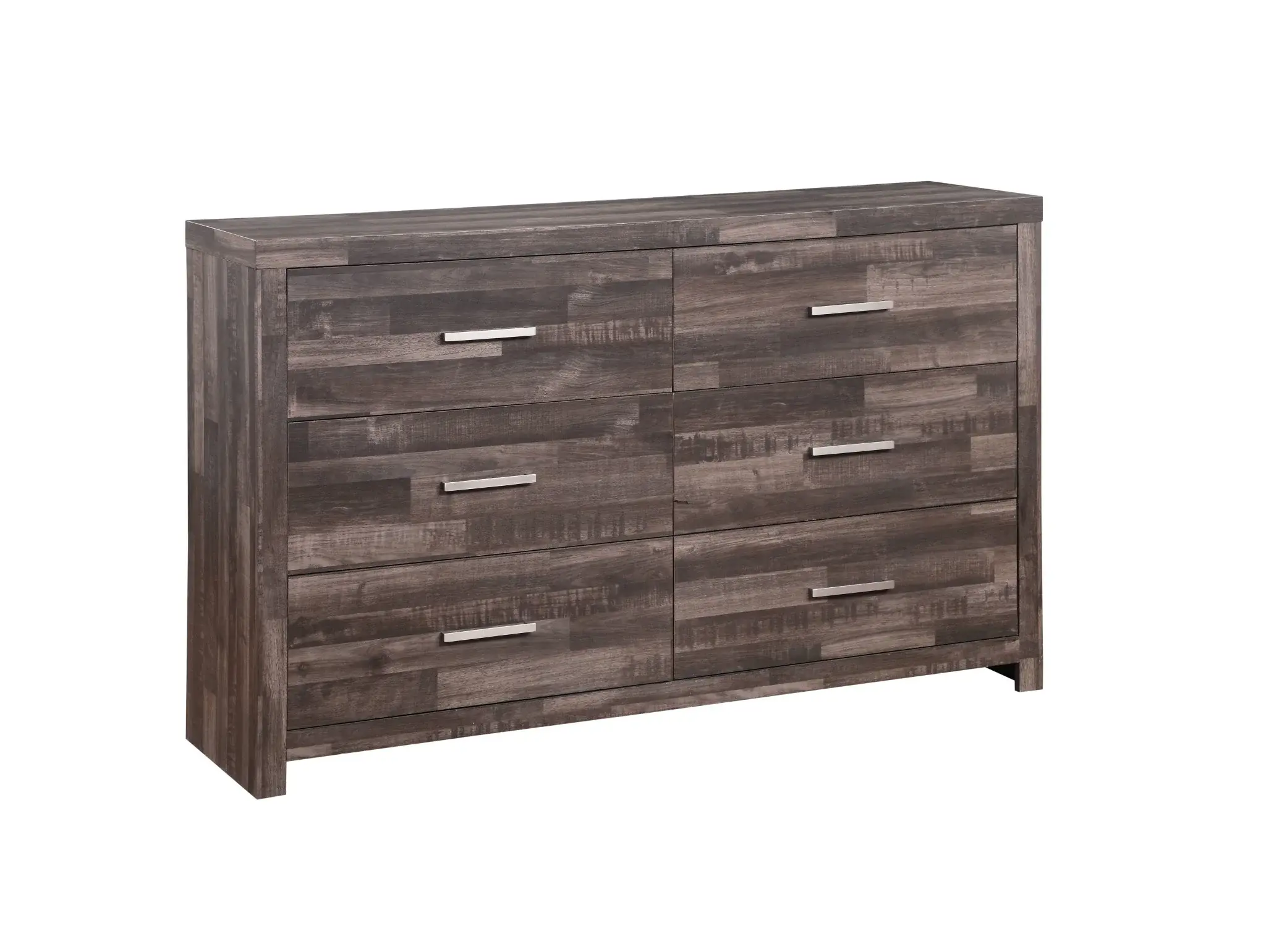 60" Dark Brown Solid and Manufactured Wood Six Drawer Double Dresser - Image 2