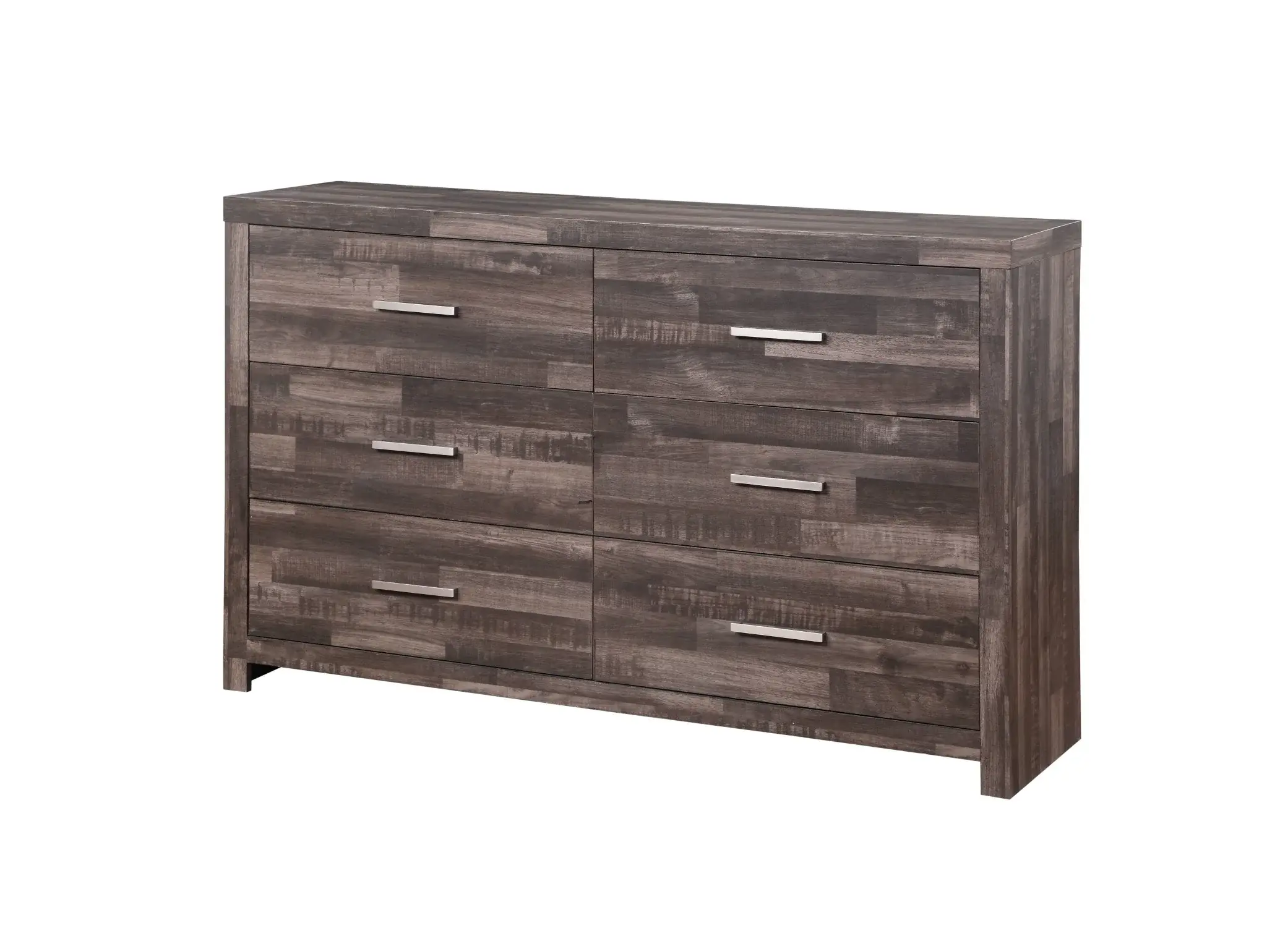 60" Dark Brown Solid and Manufactured Wood Six Drawer Double Dresser - Image 3