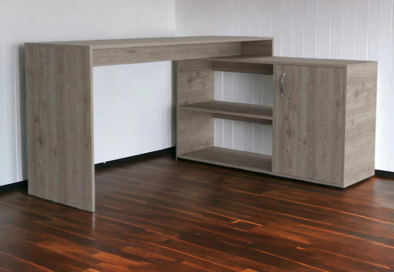 60" Light Gray L Shape Computer Desk - Image 2