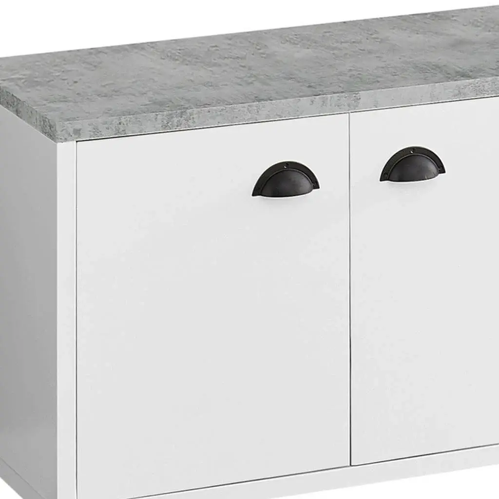 60" White Cabinet Enclosed Storage TV Stand - Image 2