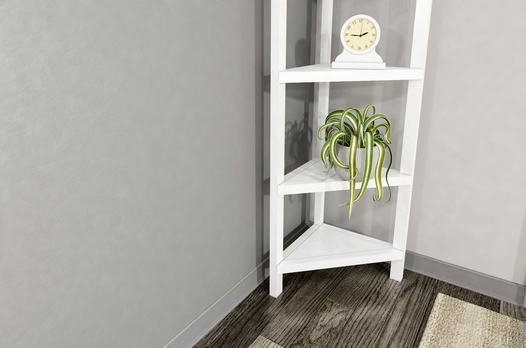 60" White Solid Wood Corner Bookcase - Image 6