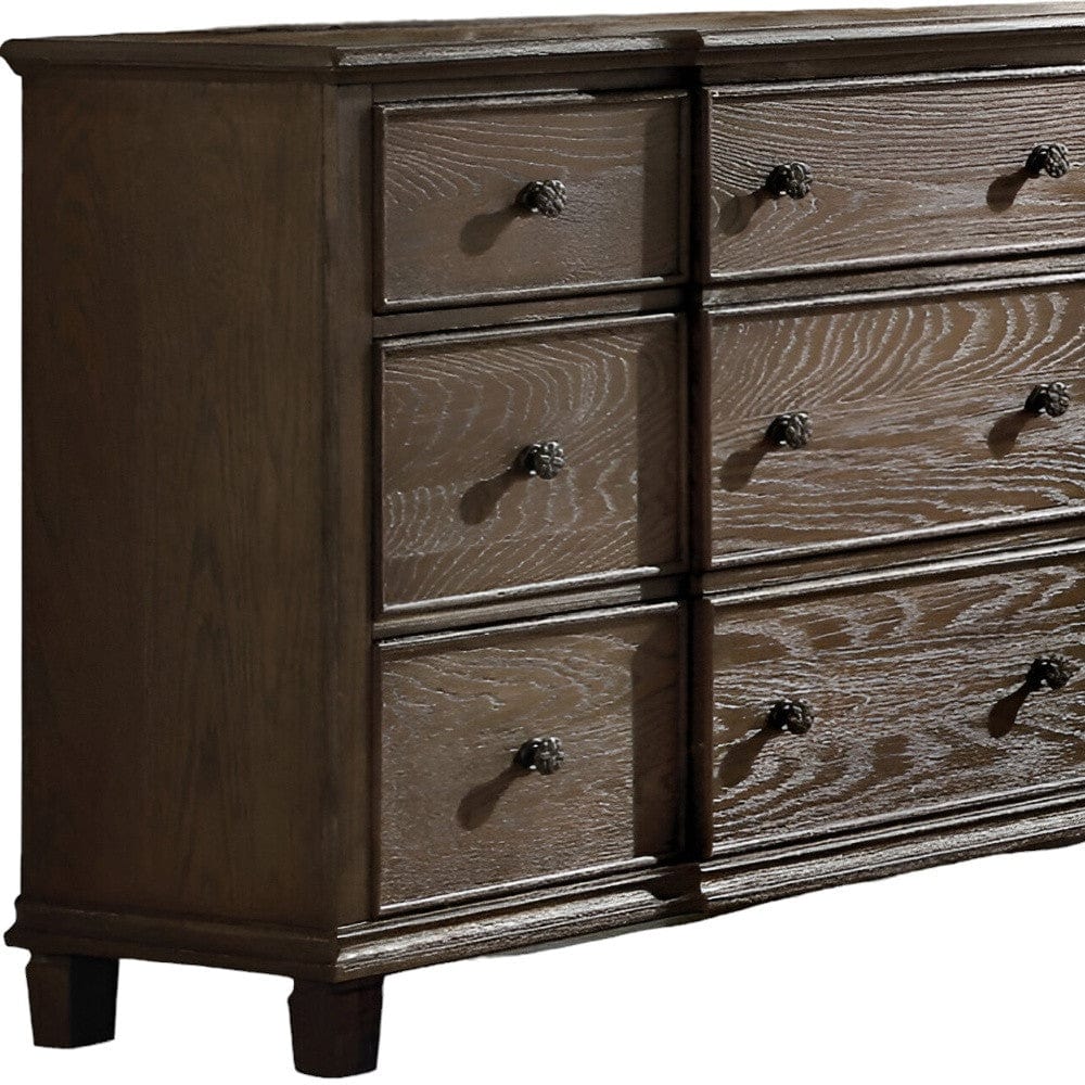 60" X 18" X 38" Weathered Oak Dresser - Image 3