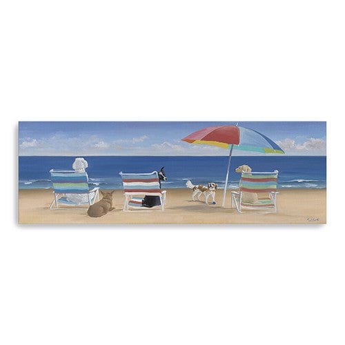 60" x 20" Dogs Perfect Beach Day Canvas Wall Art - Image 3