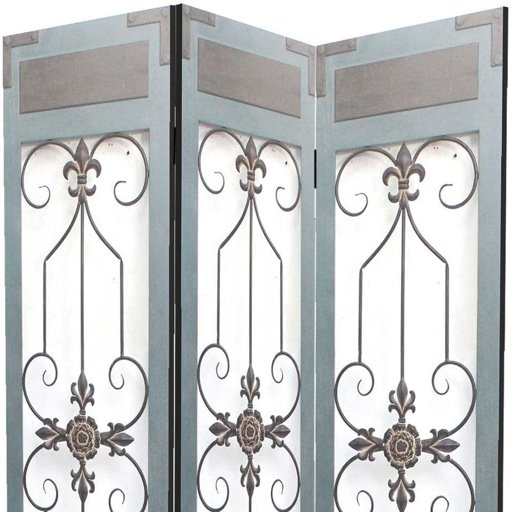 60 X 72 Blue Wood Metal  Screen - Image 3