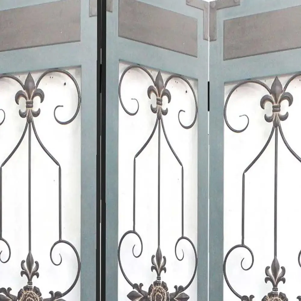 60 X 72 Blue Wood Metal  Screen - Image 4