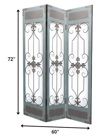 60 X 72 Blue Wood Metal  Screen - Image 5