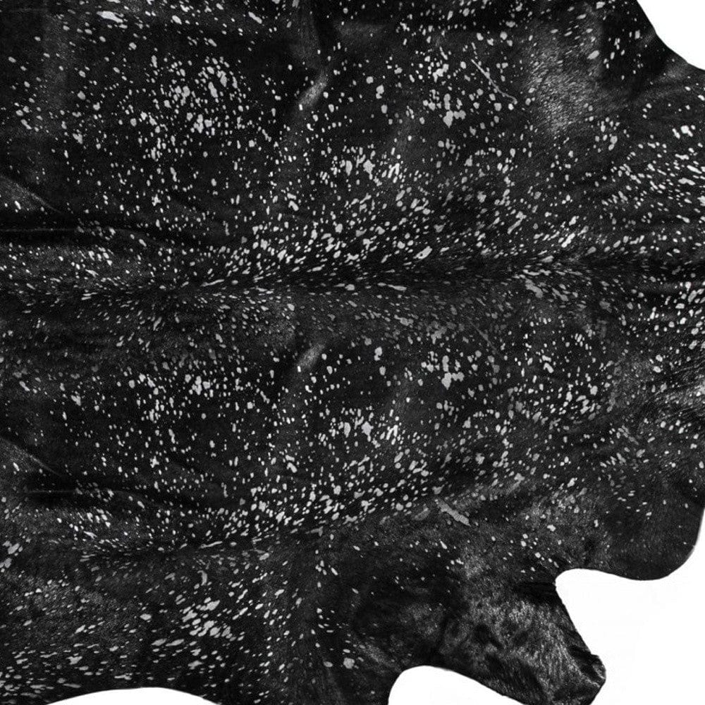 60" X 84" Black And Silver Cowhide - Area Rug - Image 4