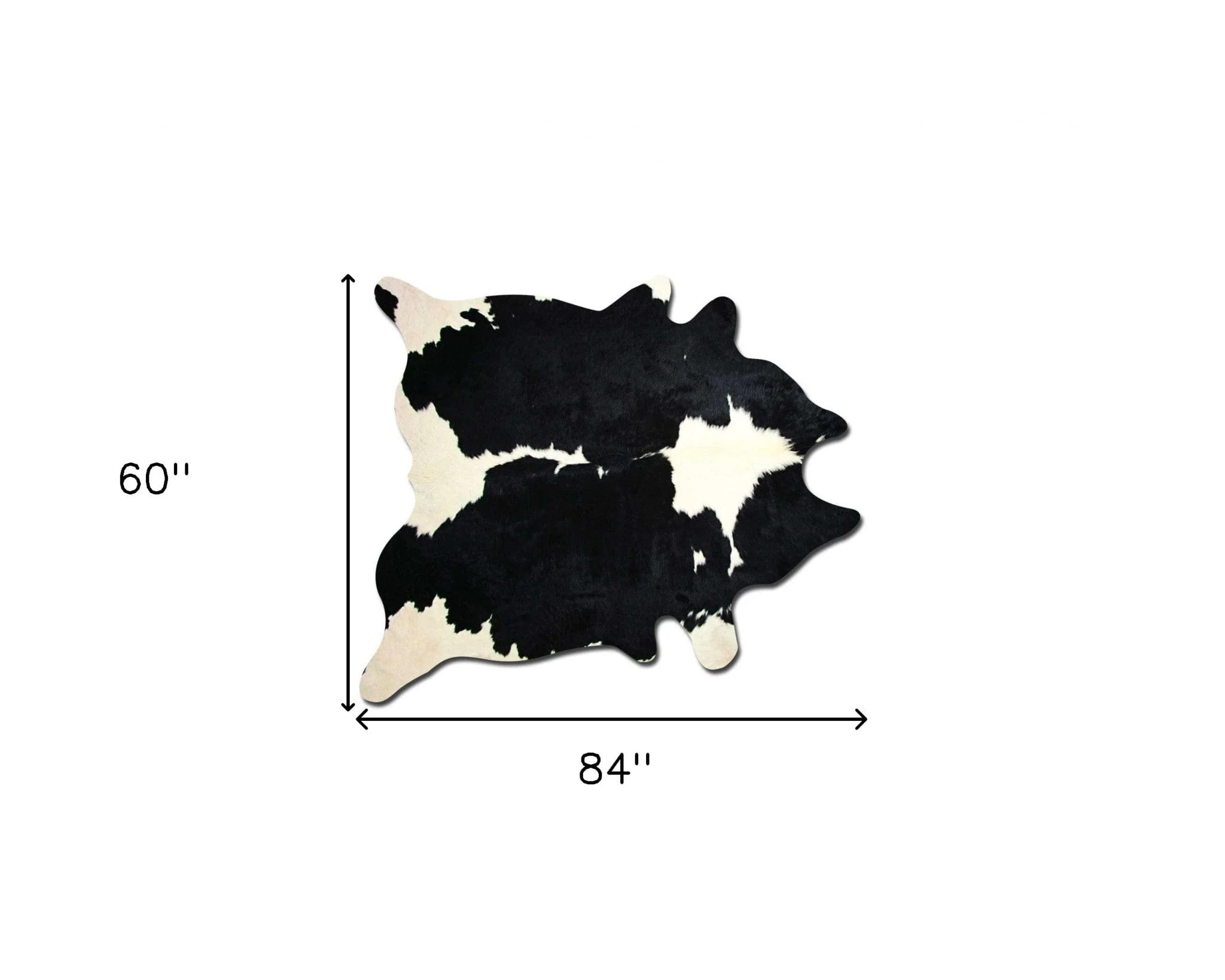 60" X 84" Black And White Cowhide - Area Rug - Image 3