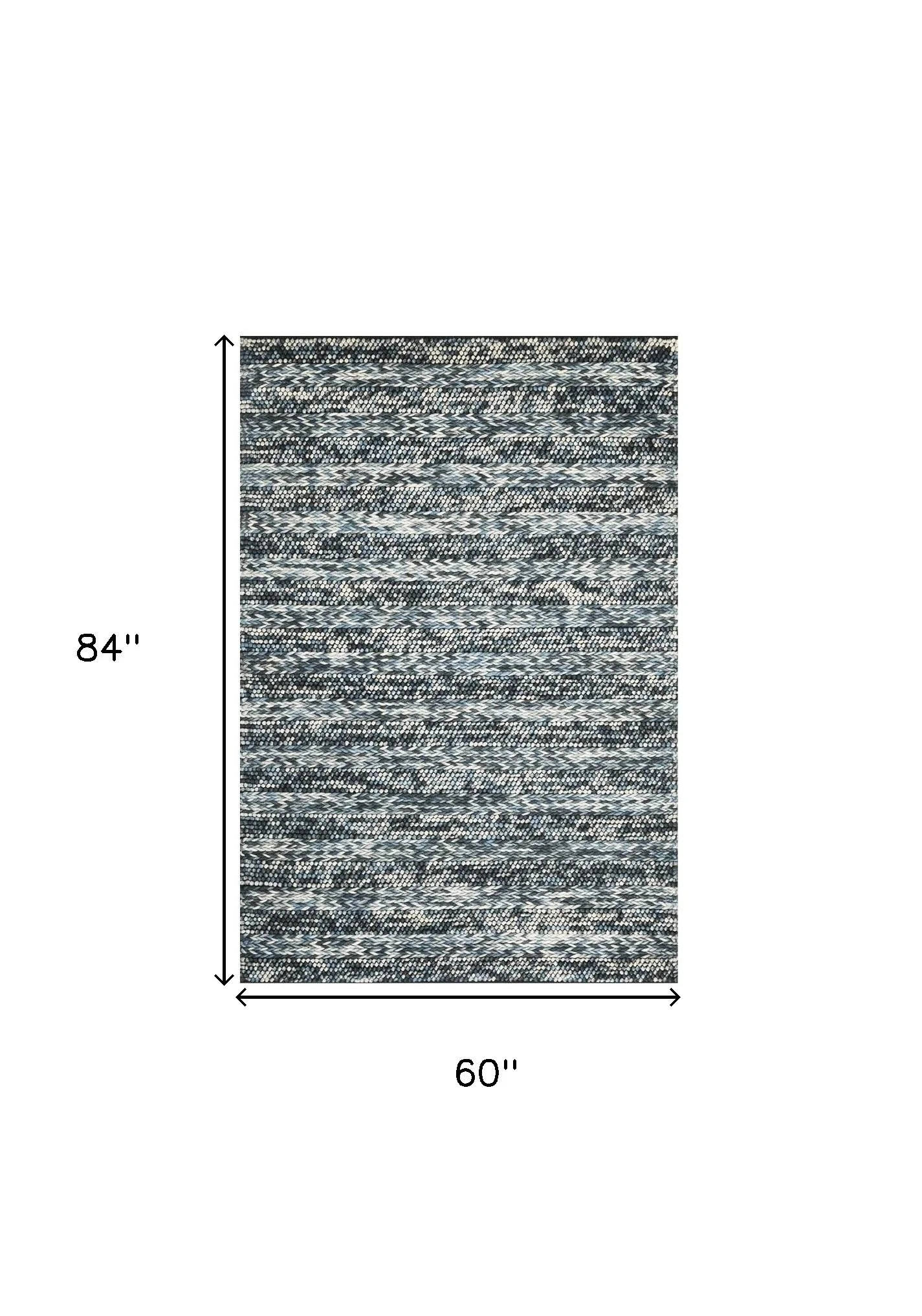 60 X 84 Blue Wool Rug - Image 3