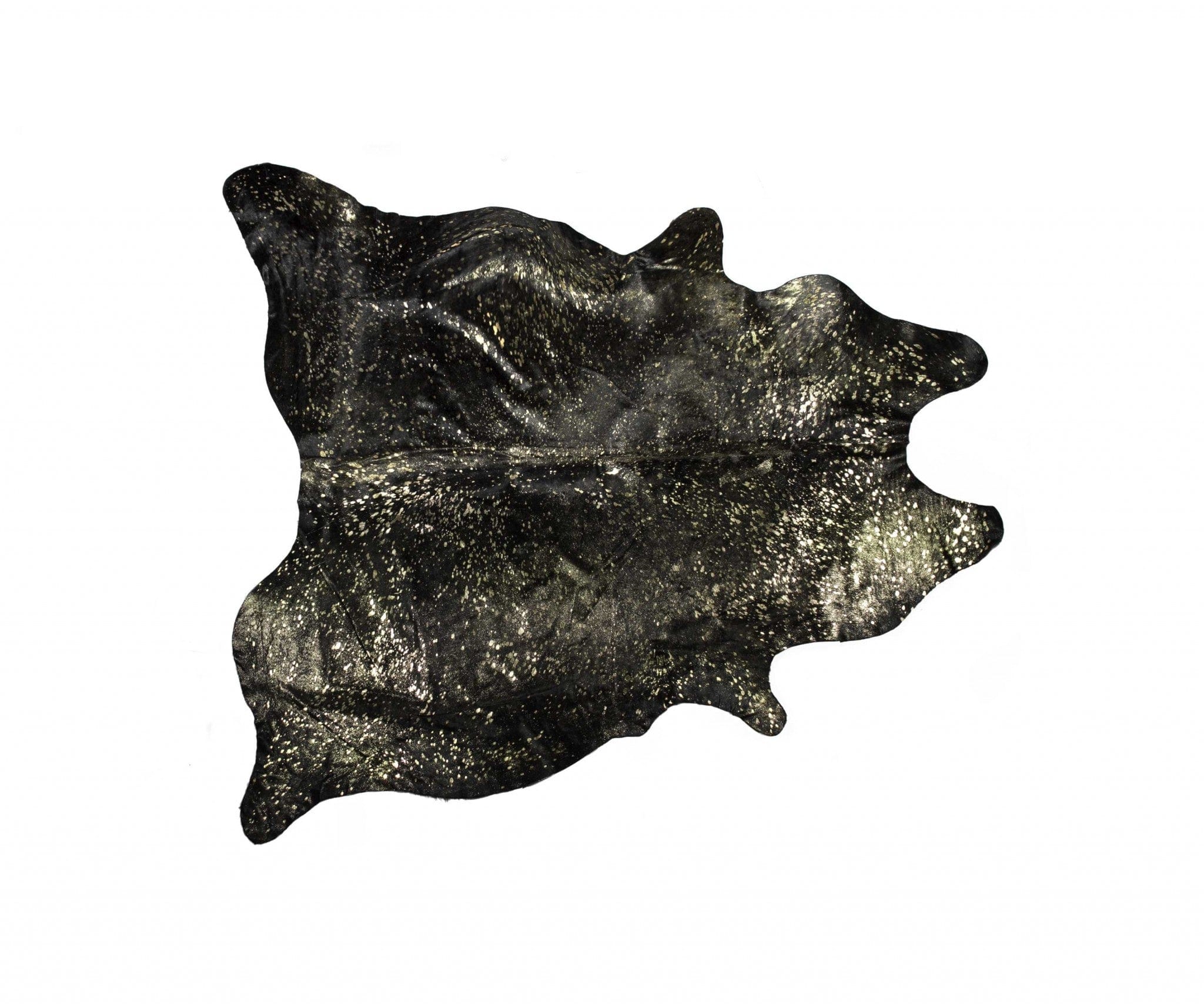 60" X 84" Chocolate And Gold Cowhide - Area Rug - Image 2