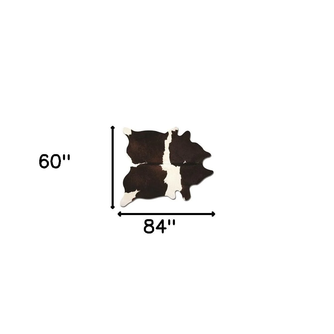 60" X 84" Chocolate And White Cowhide - Area Rug - Image 3