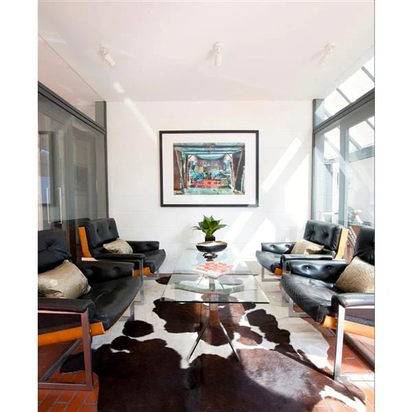 60" X 84" Chocolate And White Cowhide - Area Rug - Image 7