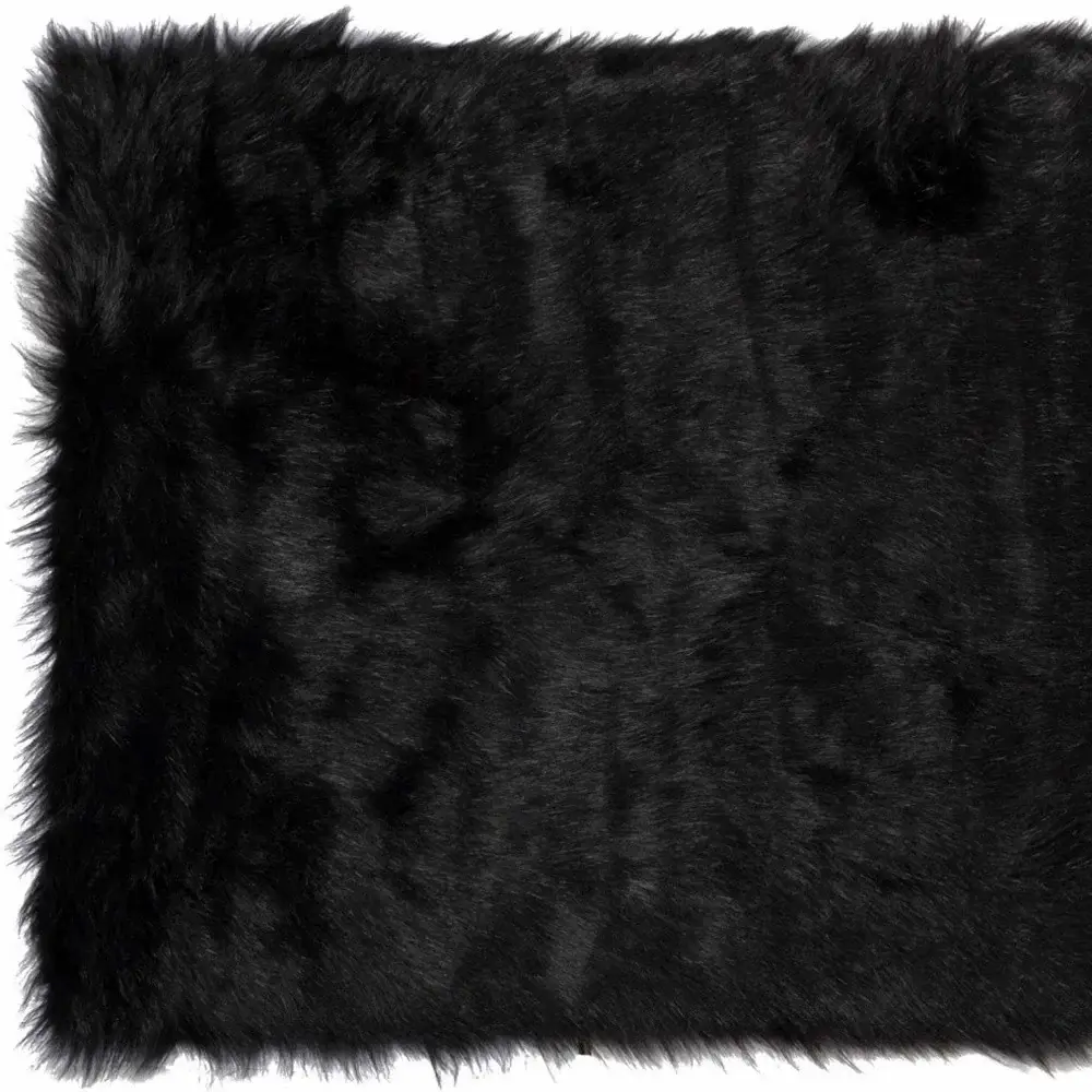 60" X 96" Black Sheepskin - Rug Or Throw - Image 5