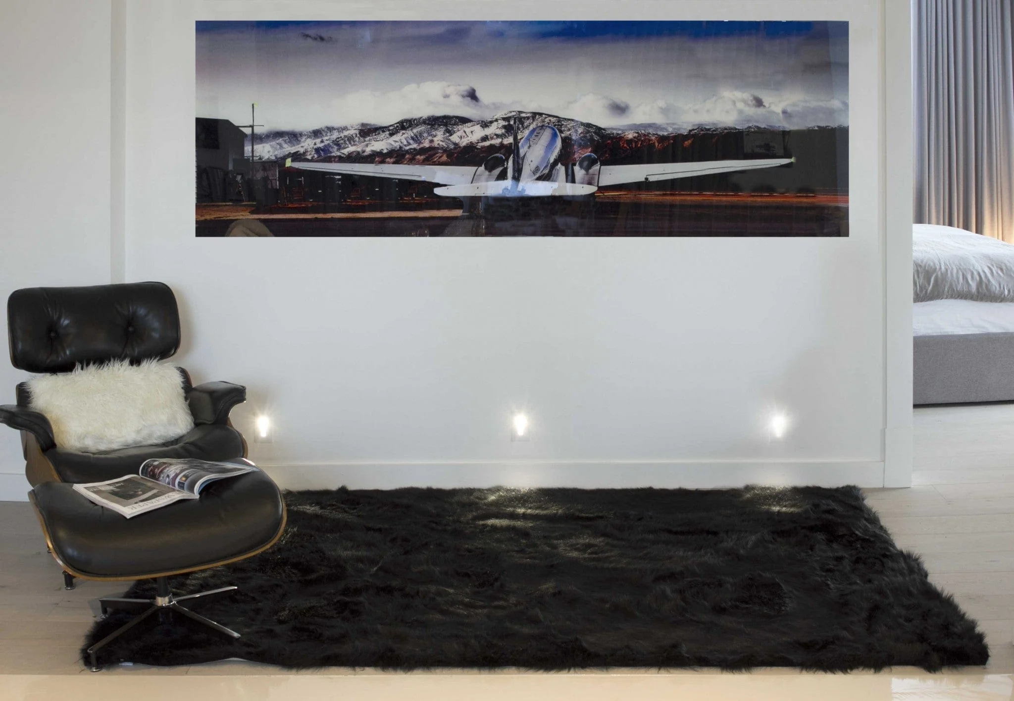 60" X 96" Black Sheepskin - Rug Or Throw - Image 6