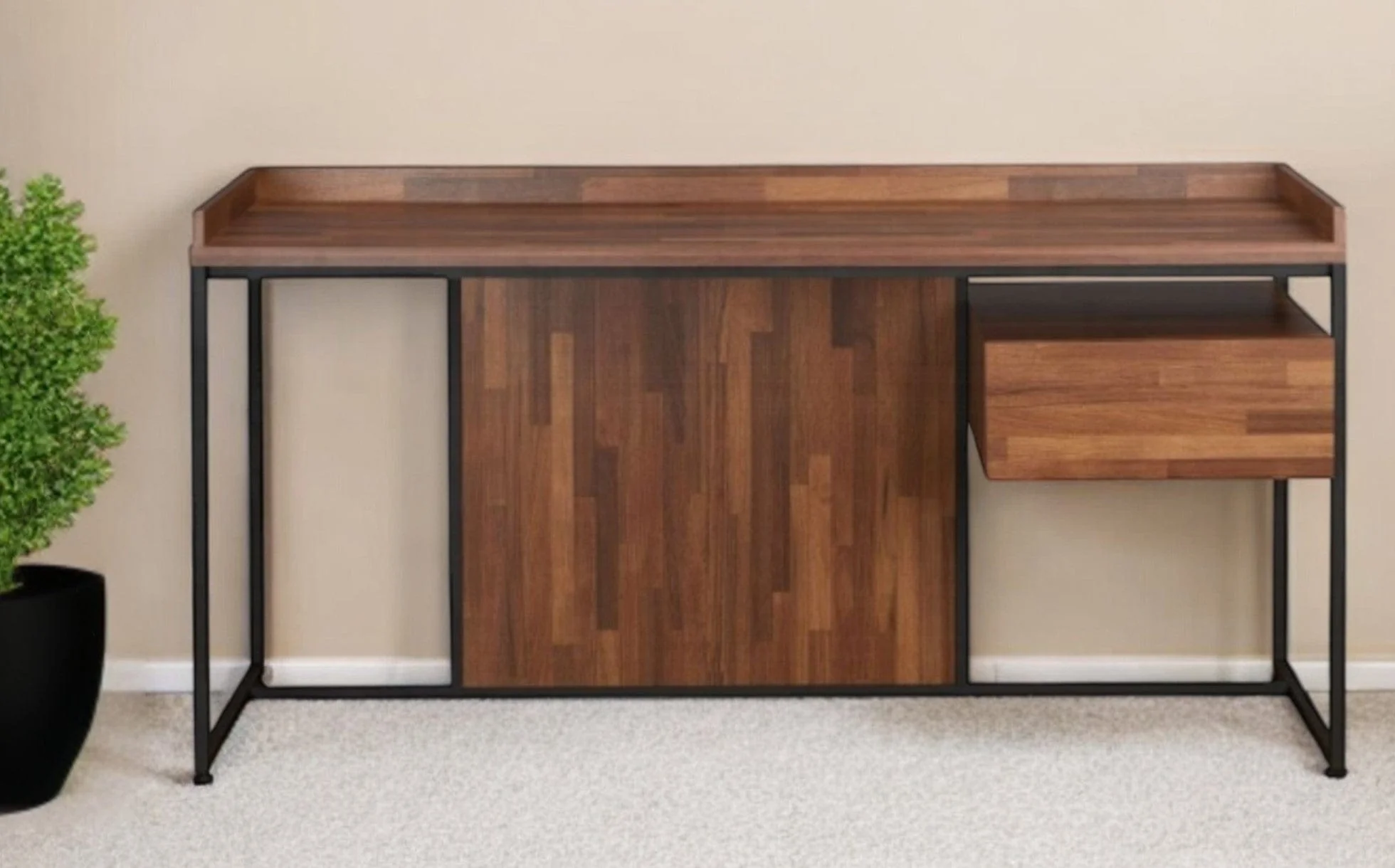 62" Brown and Black Computer Desk - Image 2