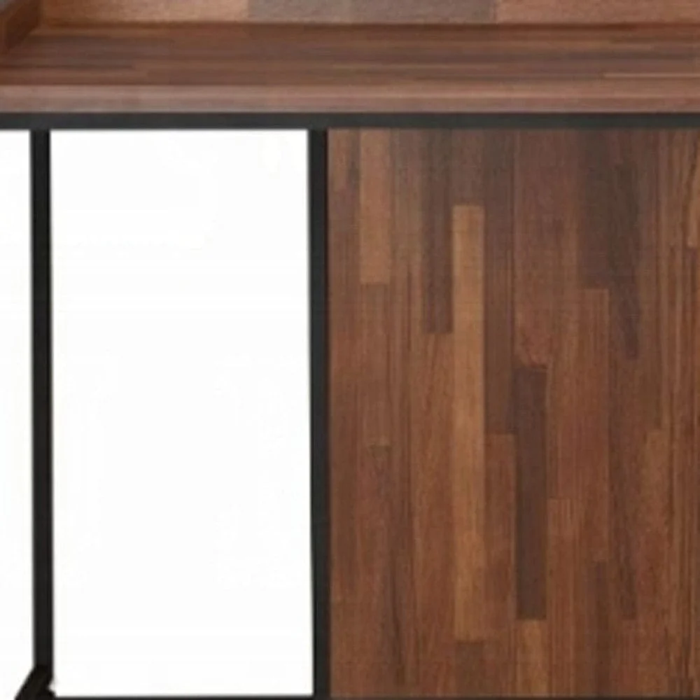 62" Brown and Black Computer Desk - Image 4
