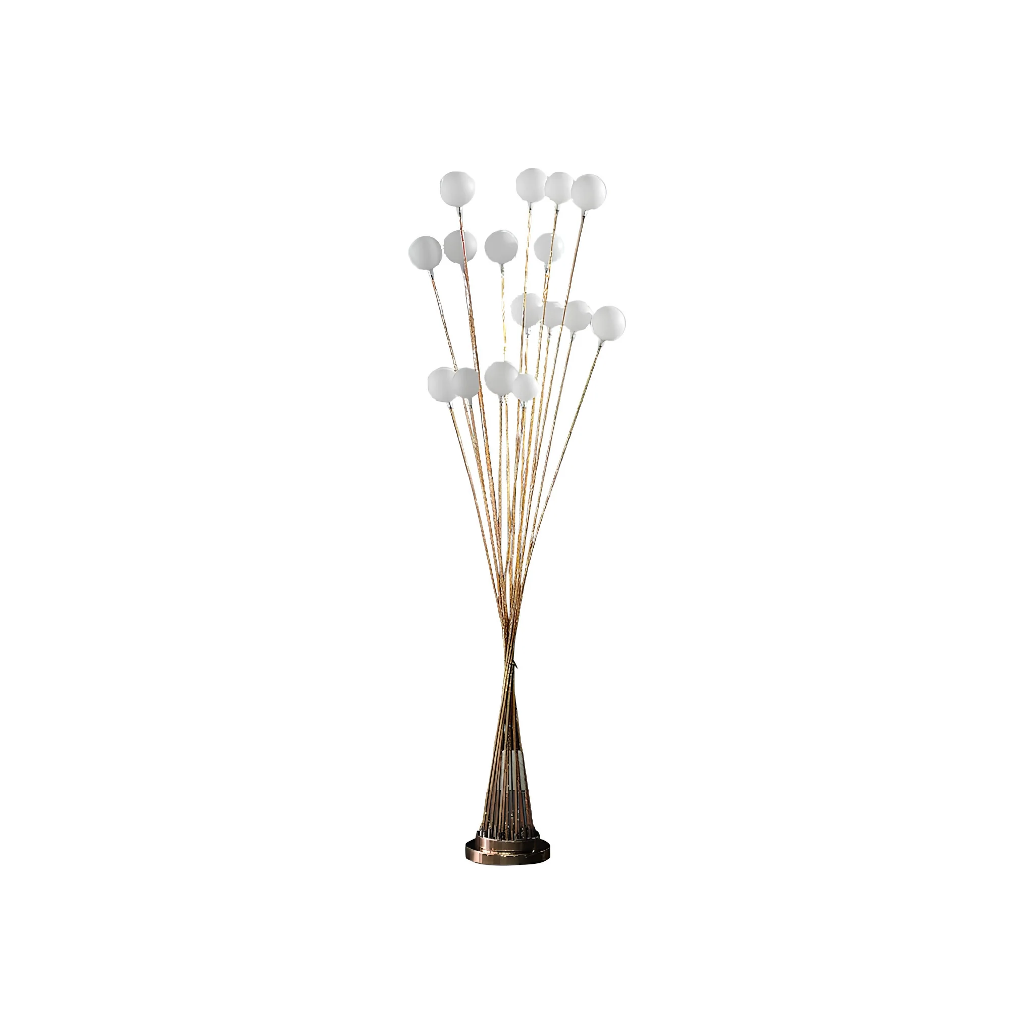 62" Golden Chrome Contemporary Multi Light LED Floor Lamp - Image 2