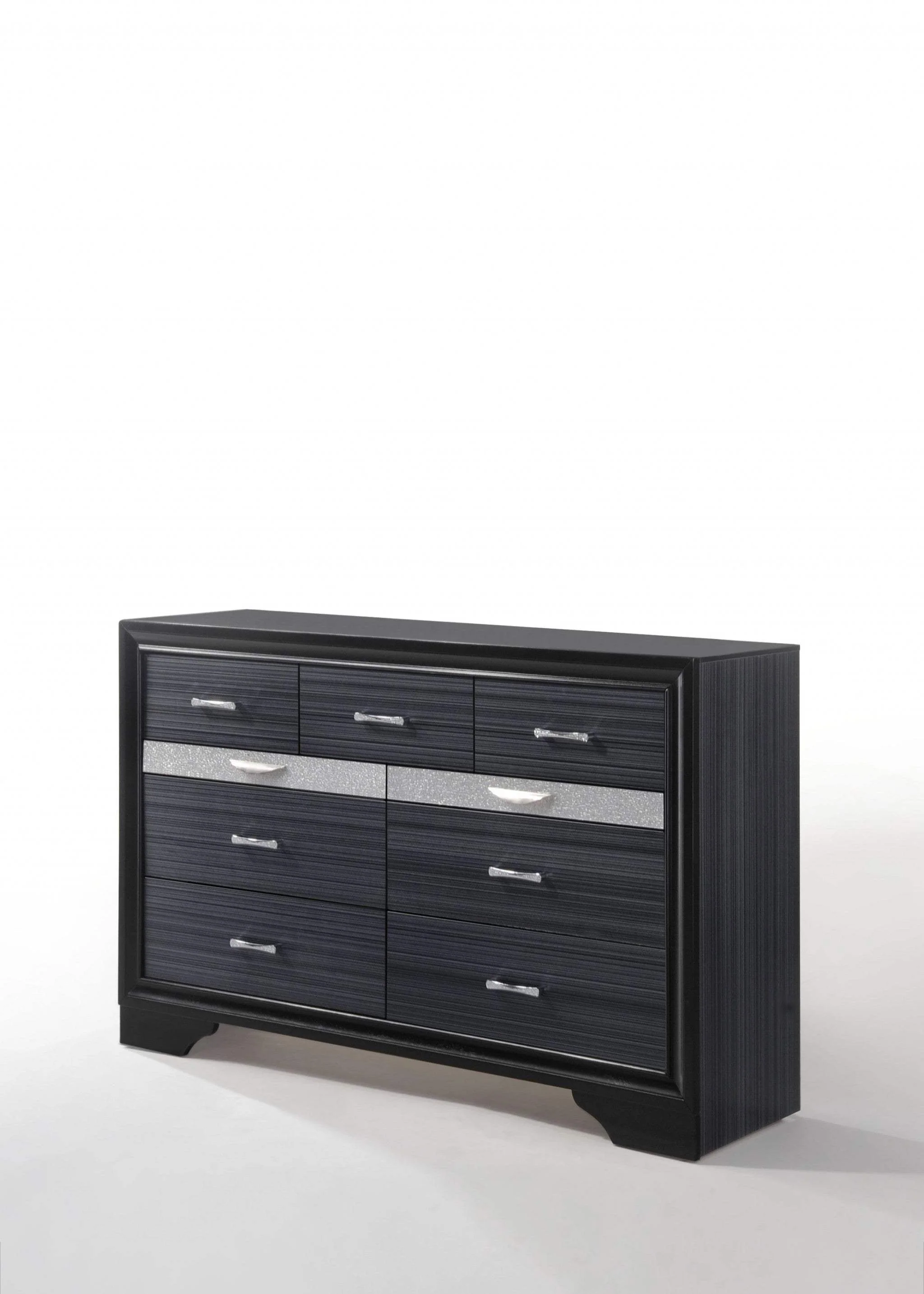 63" Black Manufactured Wood Nine Drawer Gentlemans Chest - Image 3