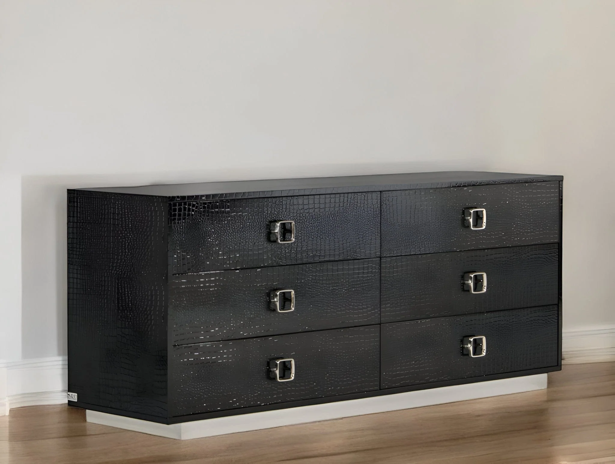 63" Black Six Drawer Double Dresser - Image 2
