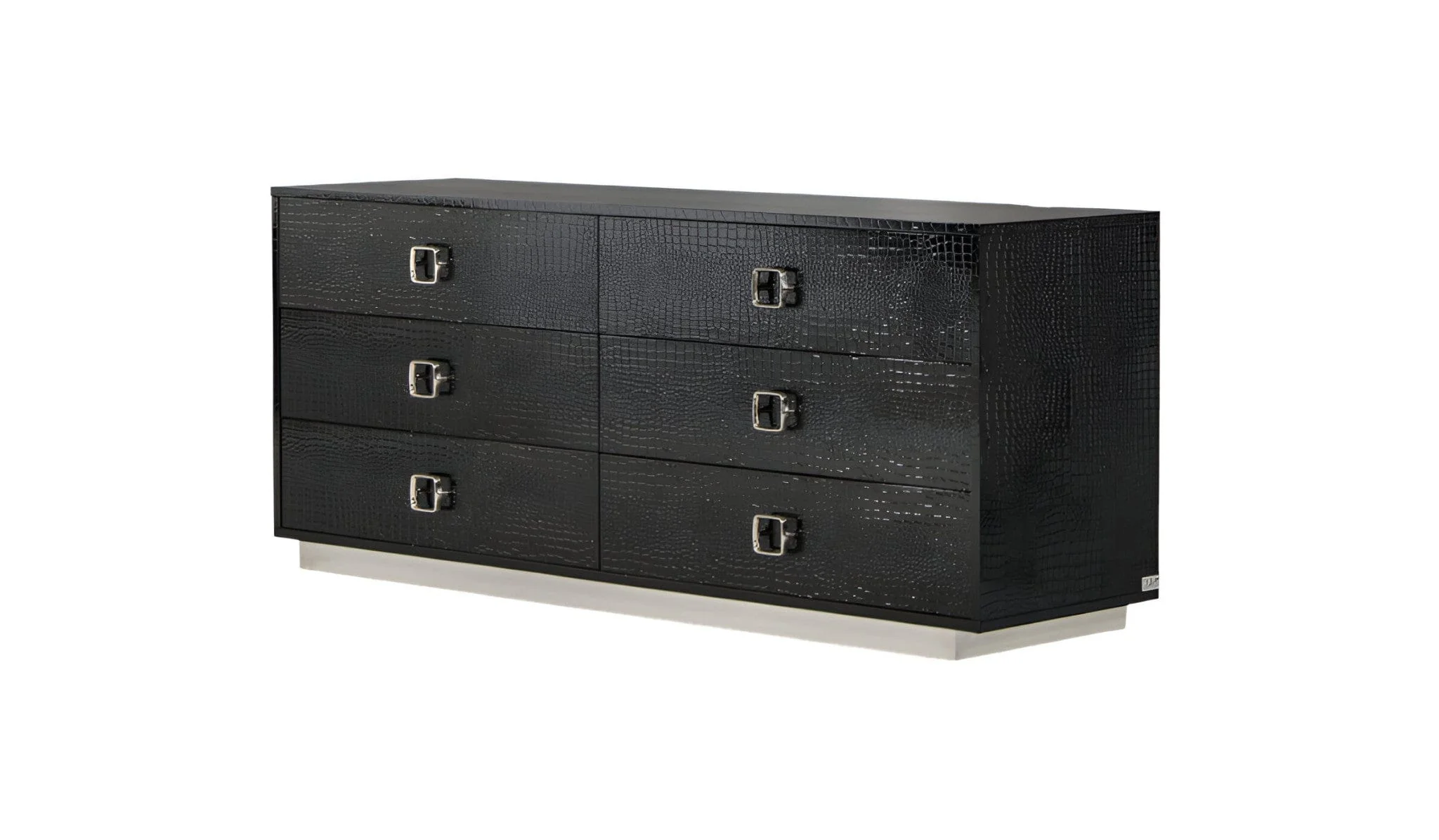 63" Black Six Drawer Double Dresser - Image 3