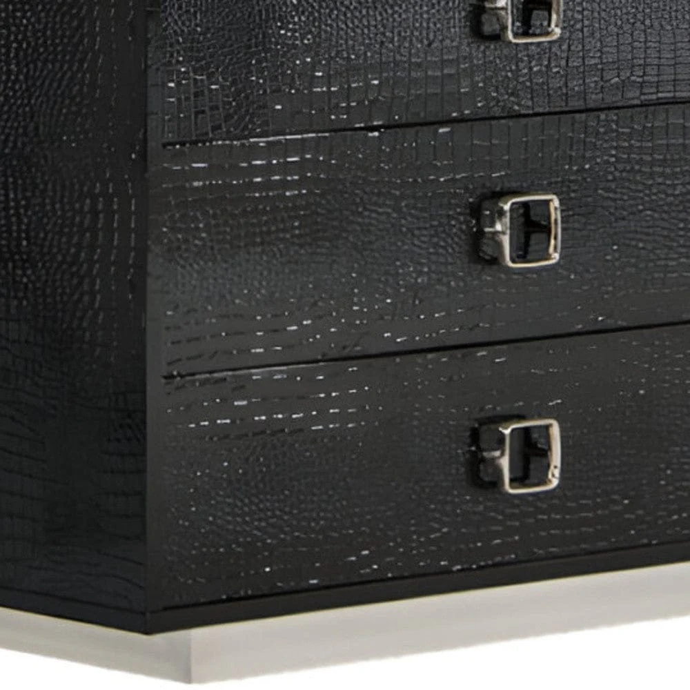 63" Black Six Drawer Double Dresser - Image 4