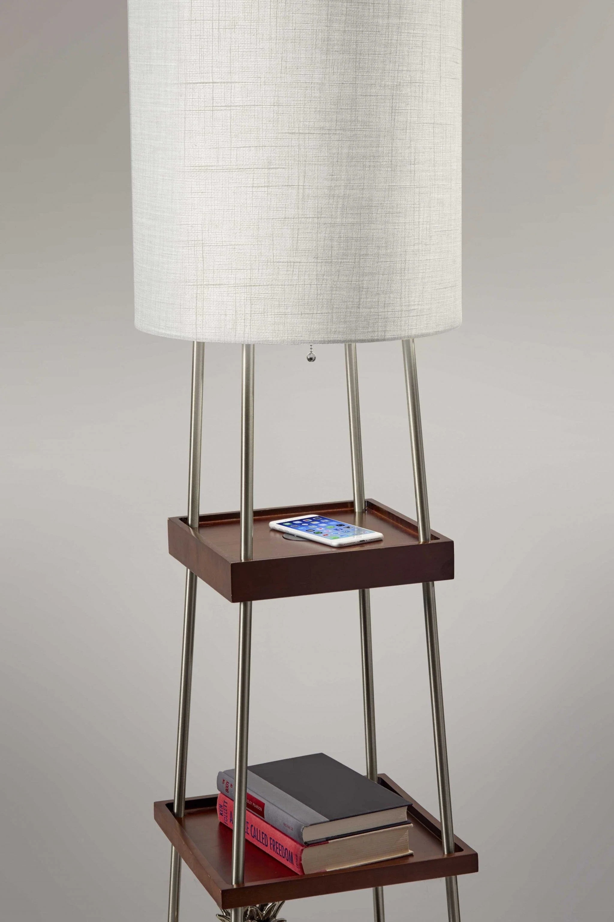 63" Column Floor Lamp With White Drum Shade - Image 6