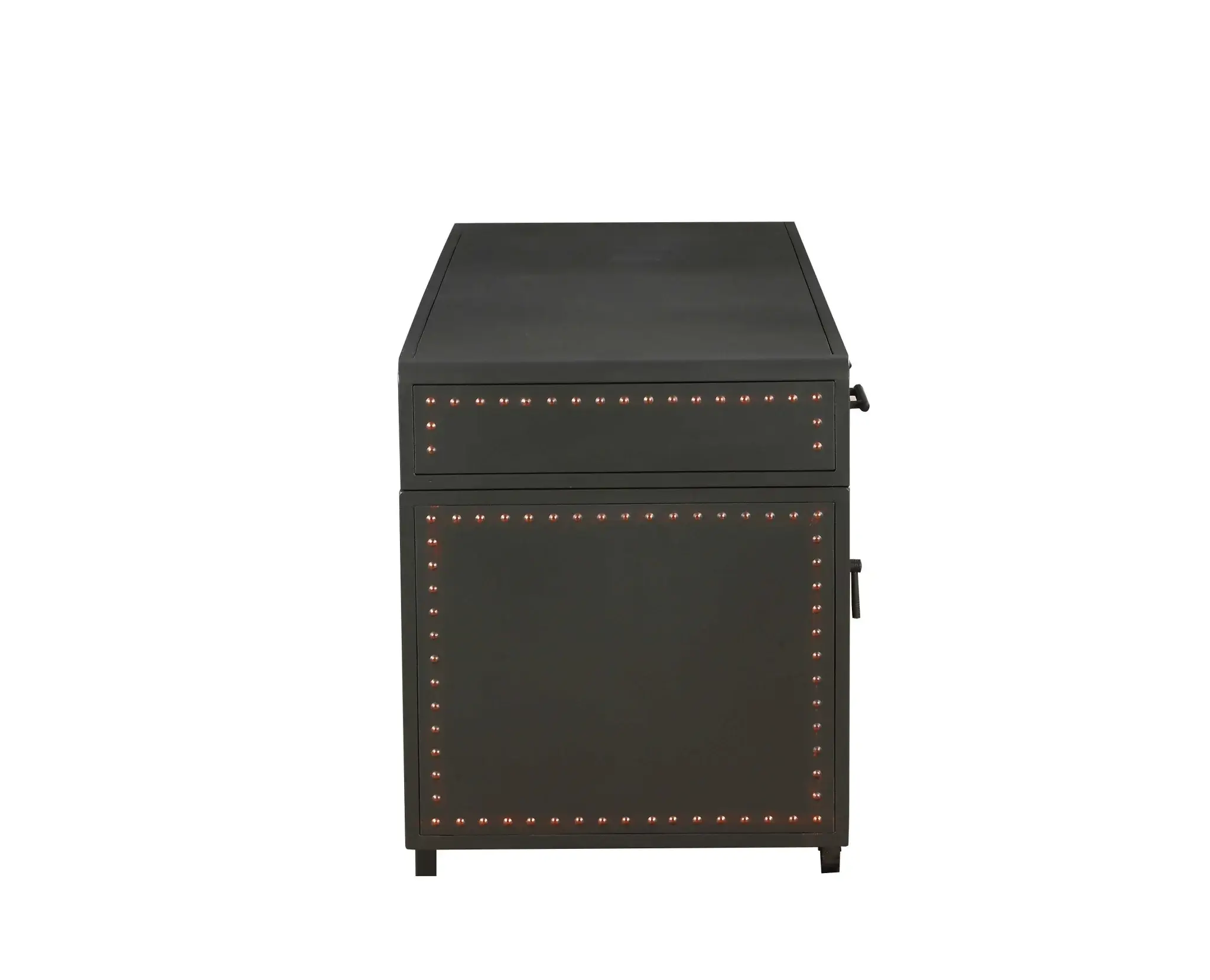 63" Gray Metal Executive Desk With Two Cabinets Three Drawers - Image 4