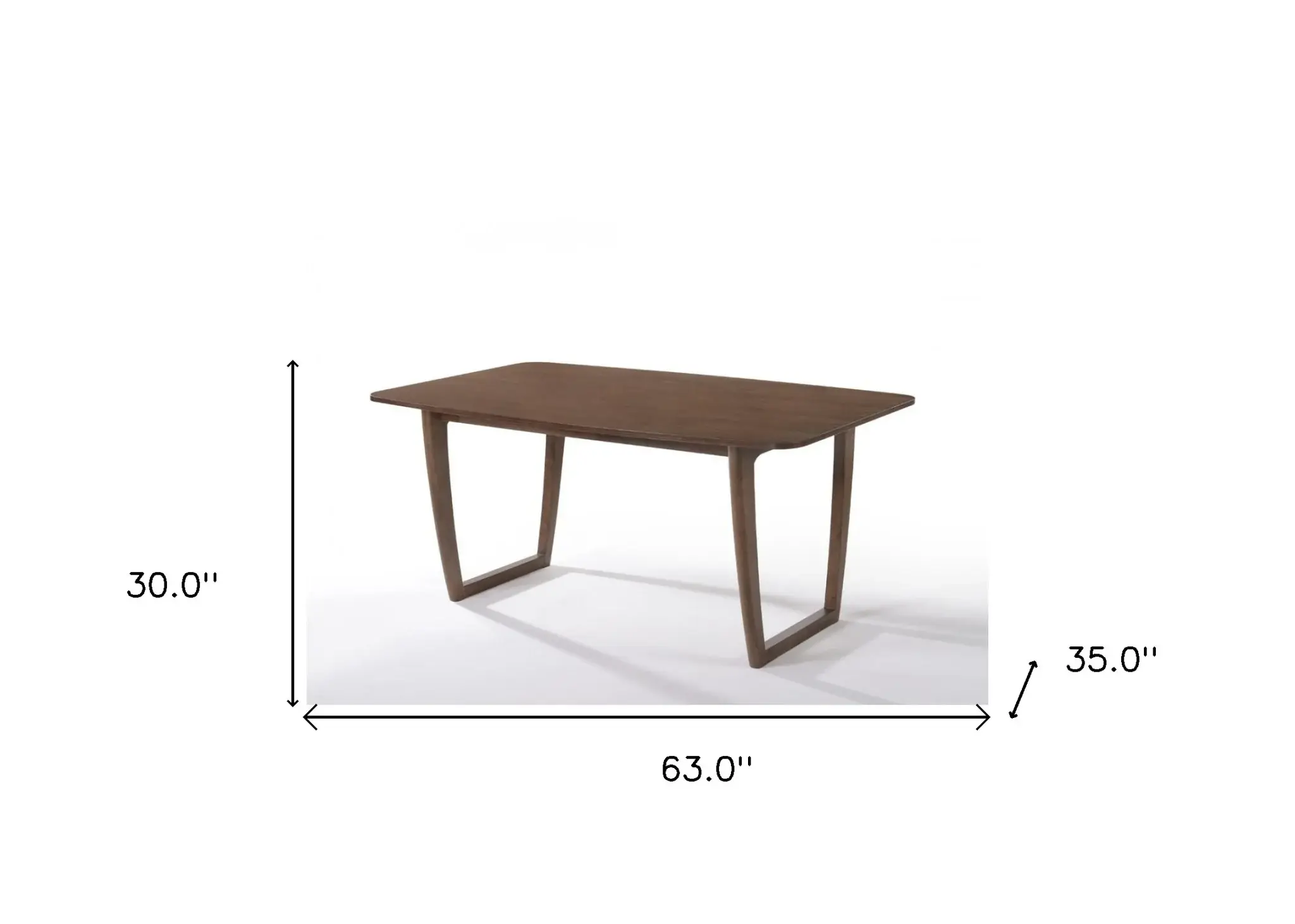 63" Walnut Rectangular Dining Table - Image 5