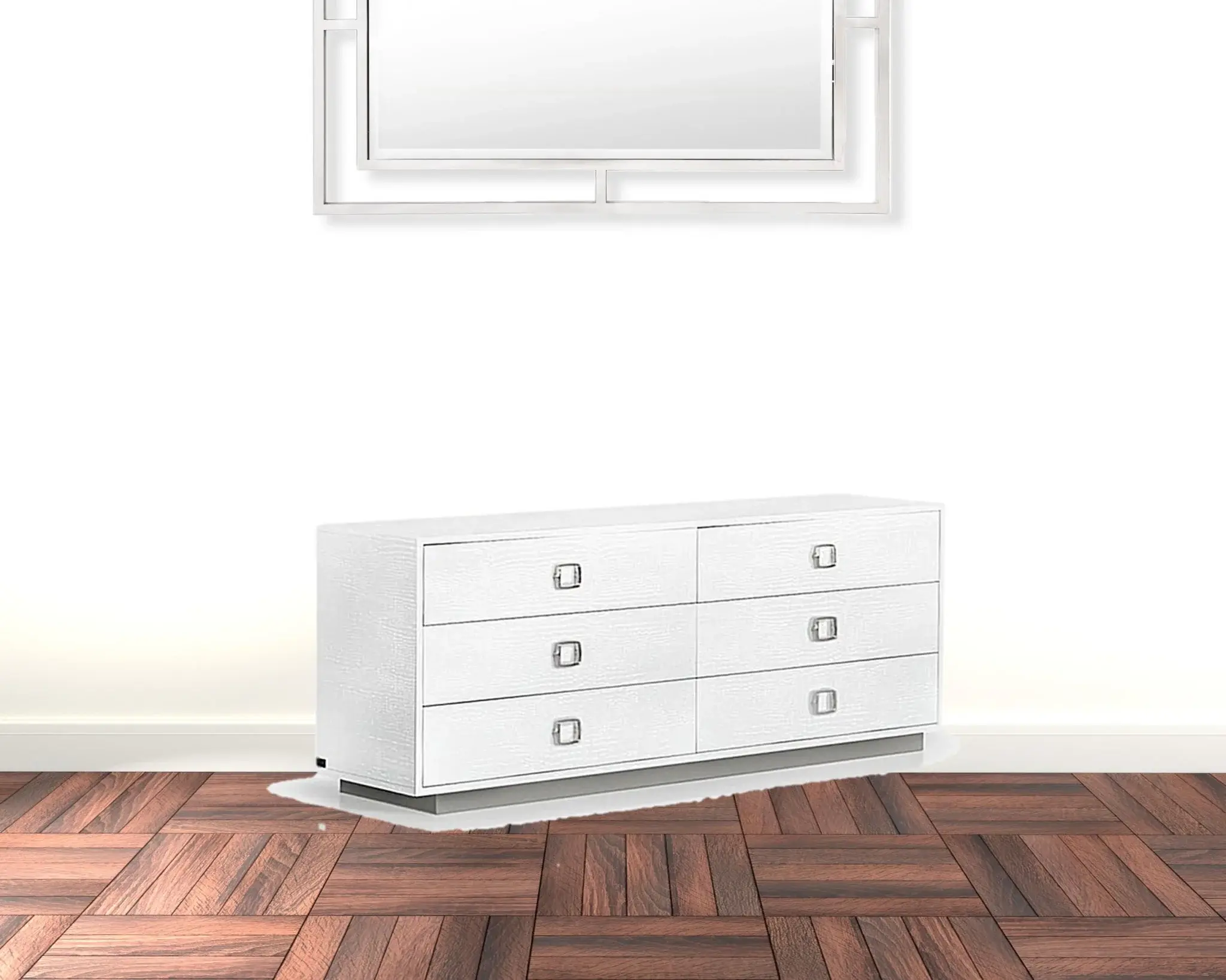 63" White Solid And Manufactured Wood Six Drawer Dresser - Image 2