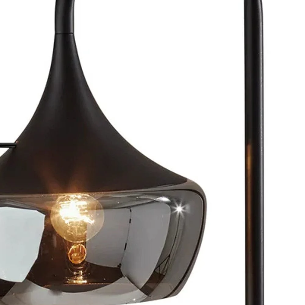 64" Black Task Floor Lamp With Black Bowl Shade - Image 2