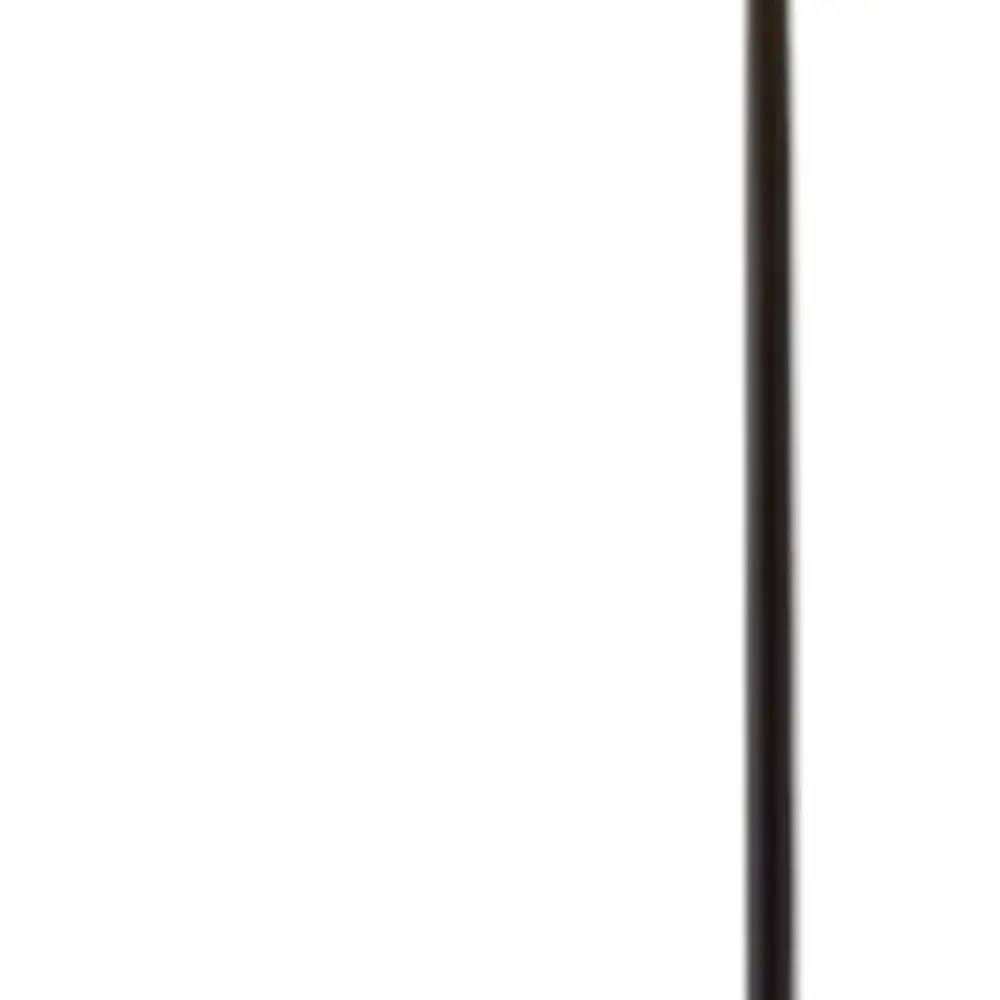 64" Black Tray Table Floor Lamp With Beige Drum Shade - Image 3