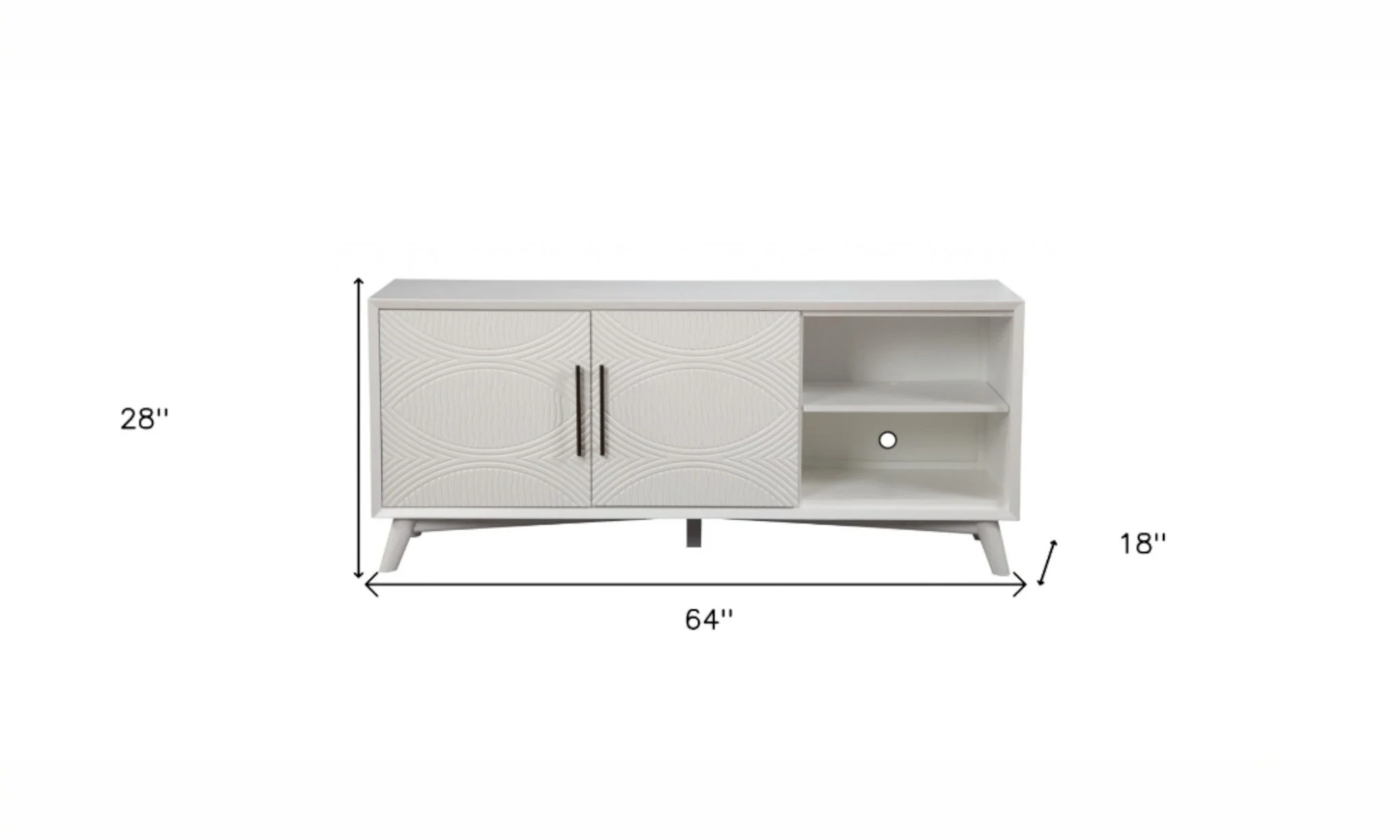 64" White Pine Solid Wood Open Shelving TV Stand - Image 5