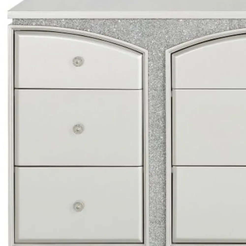 66" Platinum Manufactured Wood Nine Drawer Dresser - Image 3