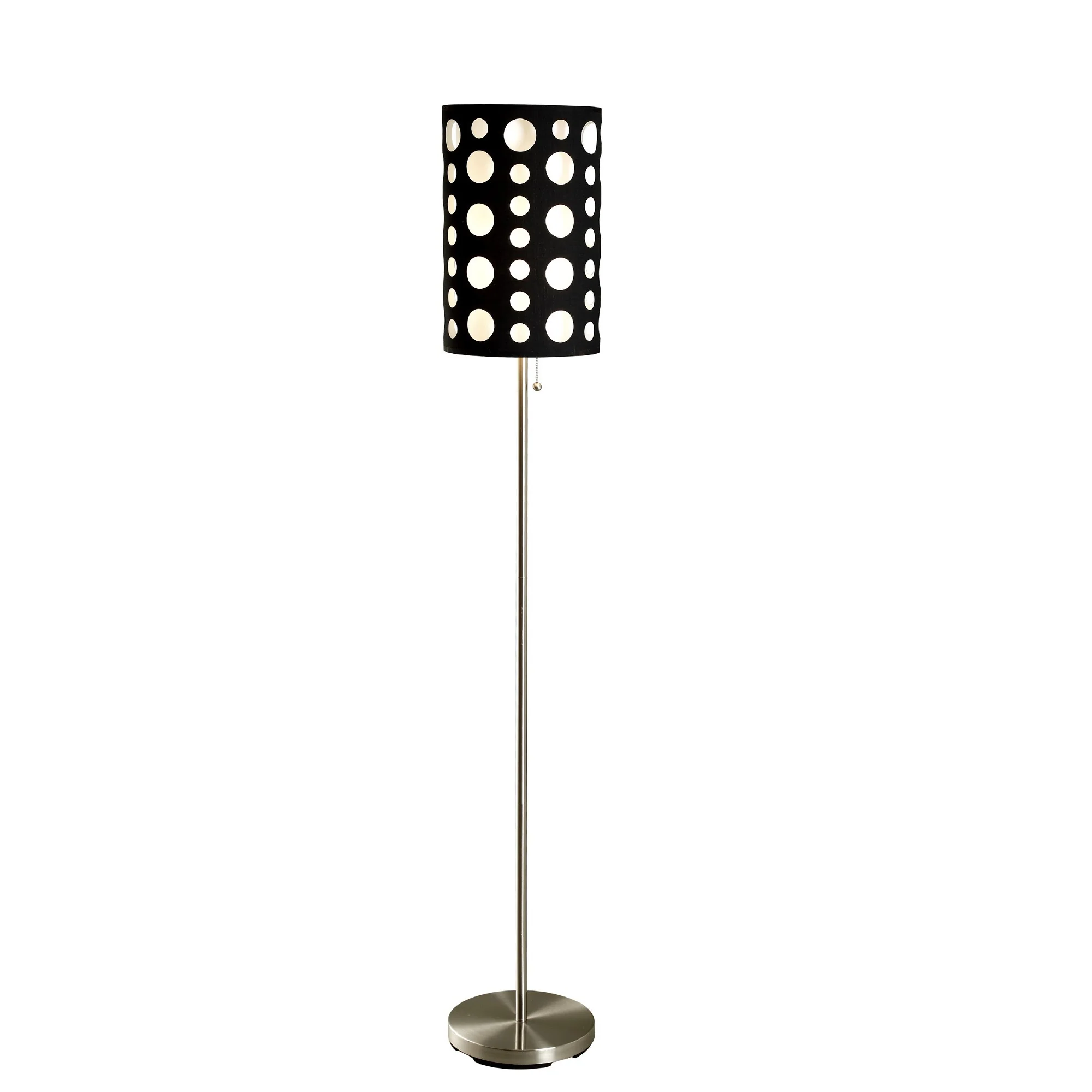 66" Steel Novelty Floor Lamp With Black And White Drum Shade - Image 2
