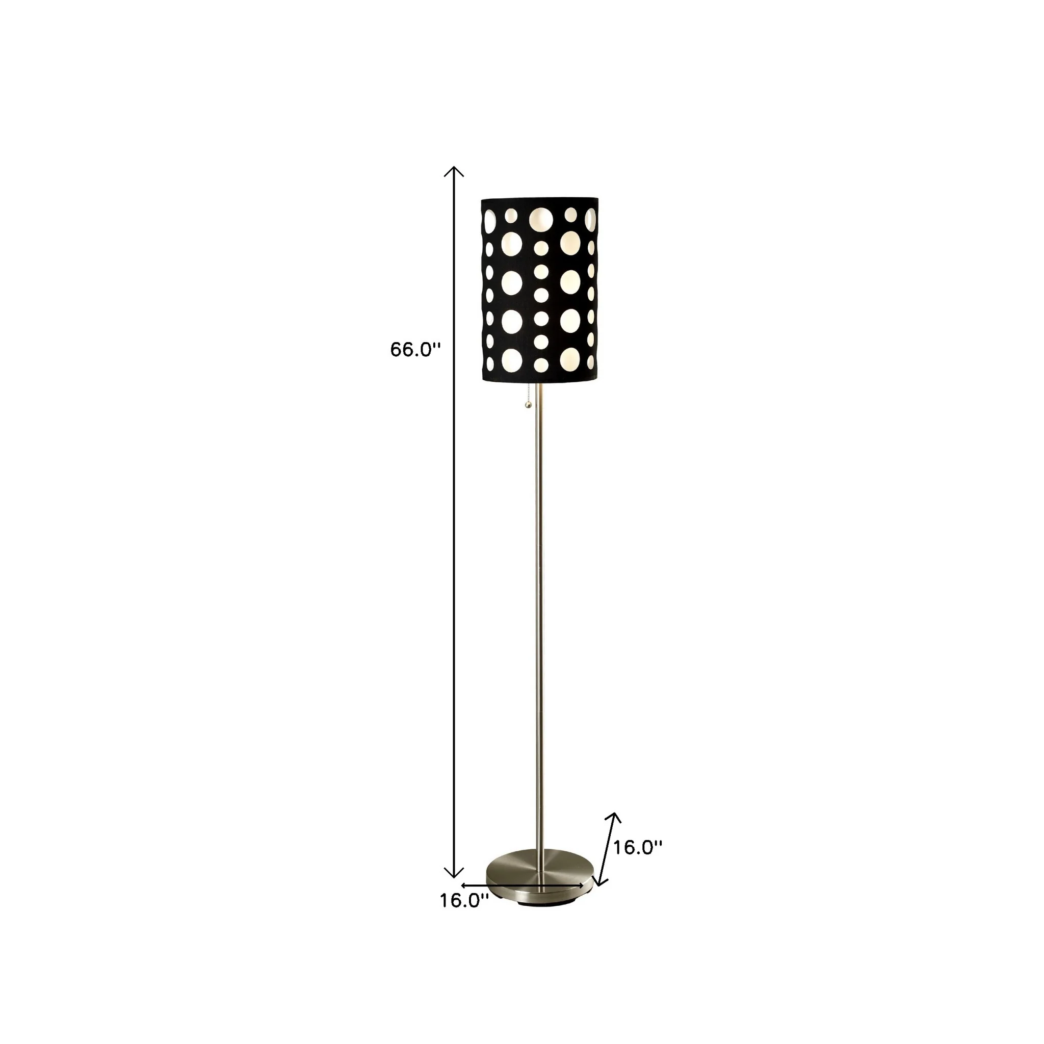 66" Steel Novelty Floor Lamp With Black And White Drum Shade - Image 6