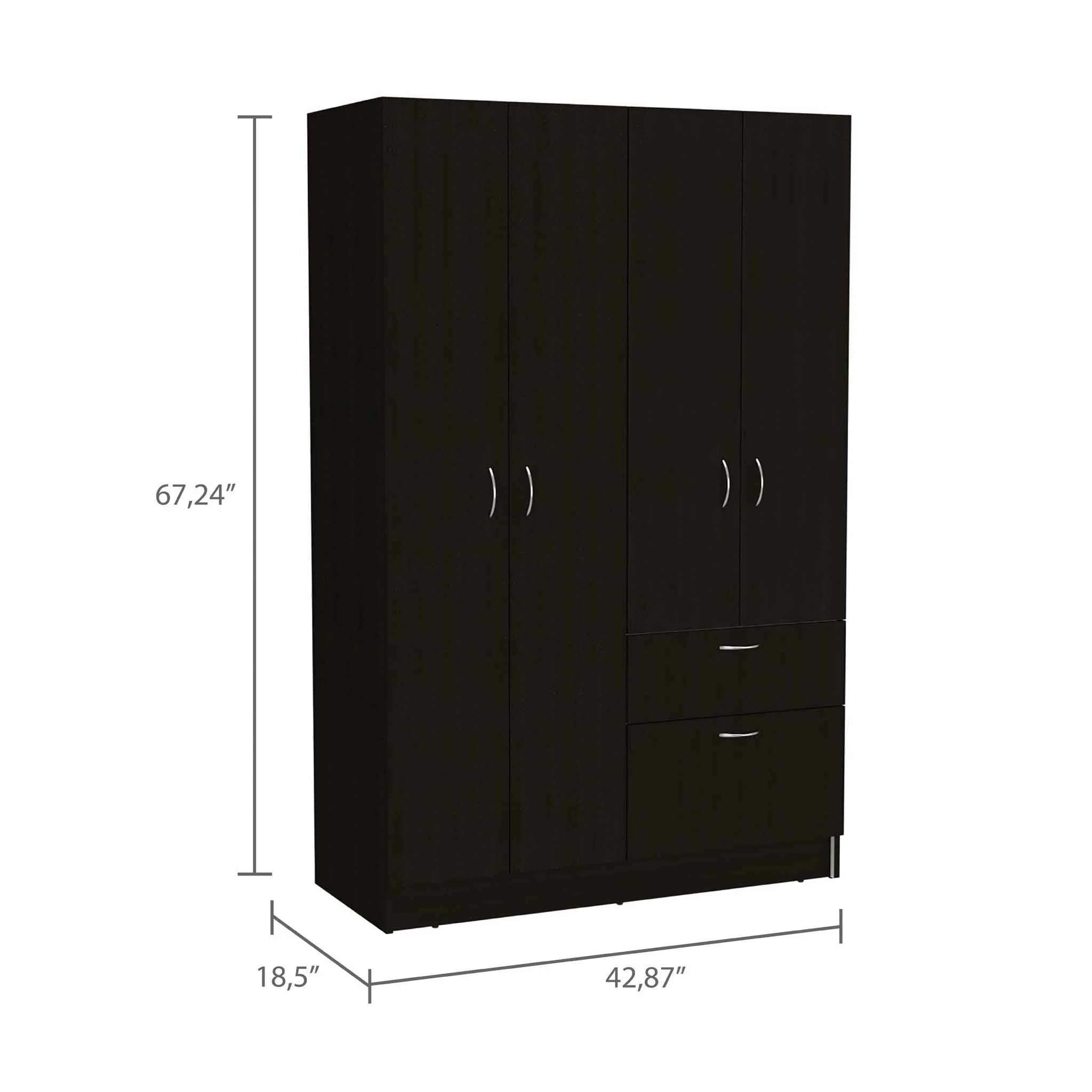 67" Black and White Single Drawer Combo Dresser - Image 8