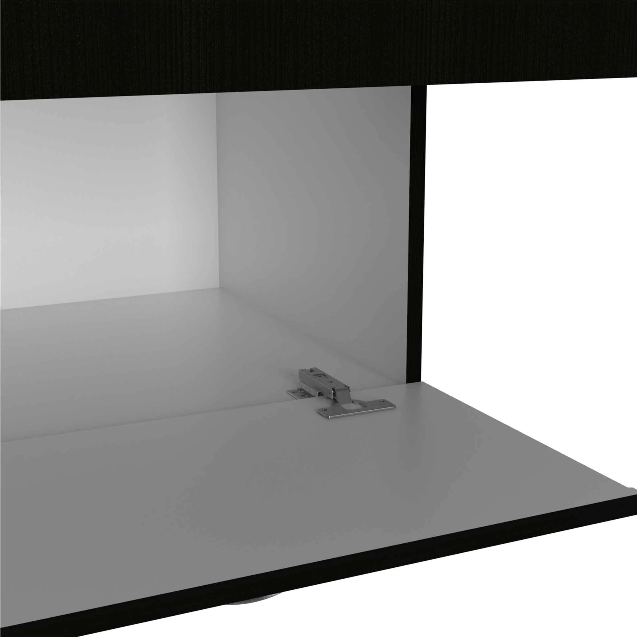 67" Black and White Single Drawer Combo Dresser - Image 3