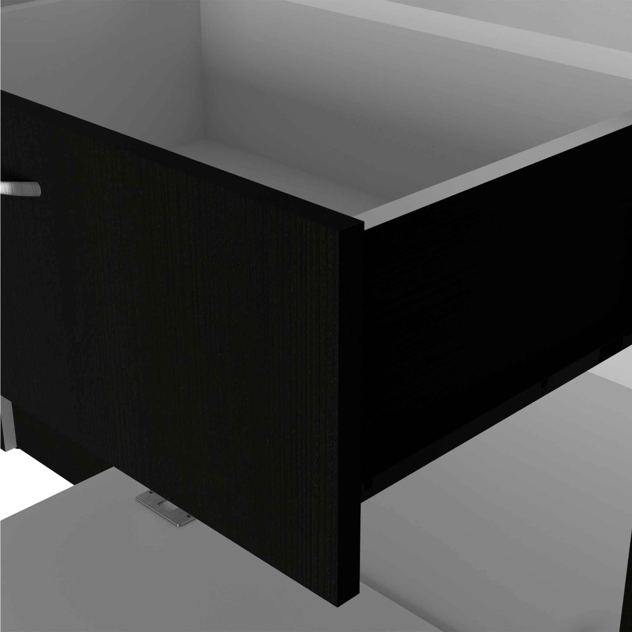 67" Black and White Single Drawer Combo Dresser - Image 4