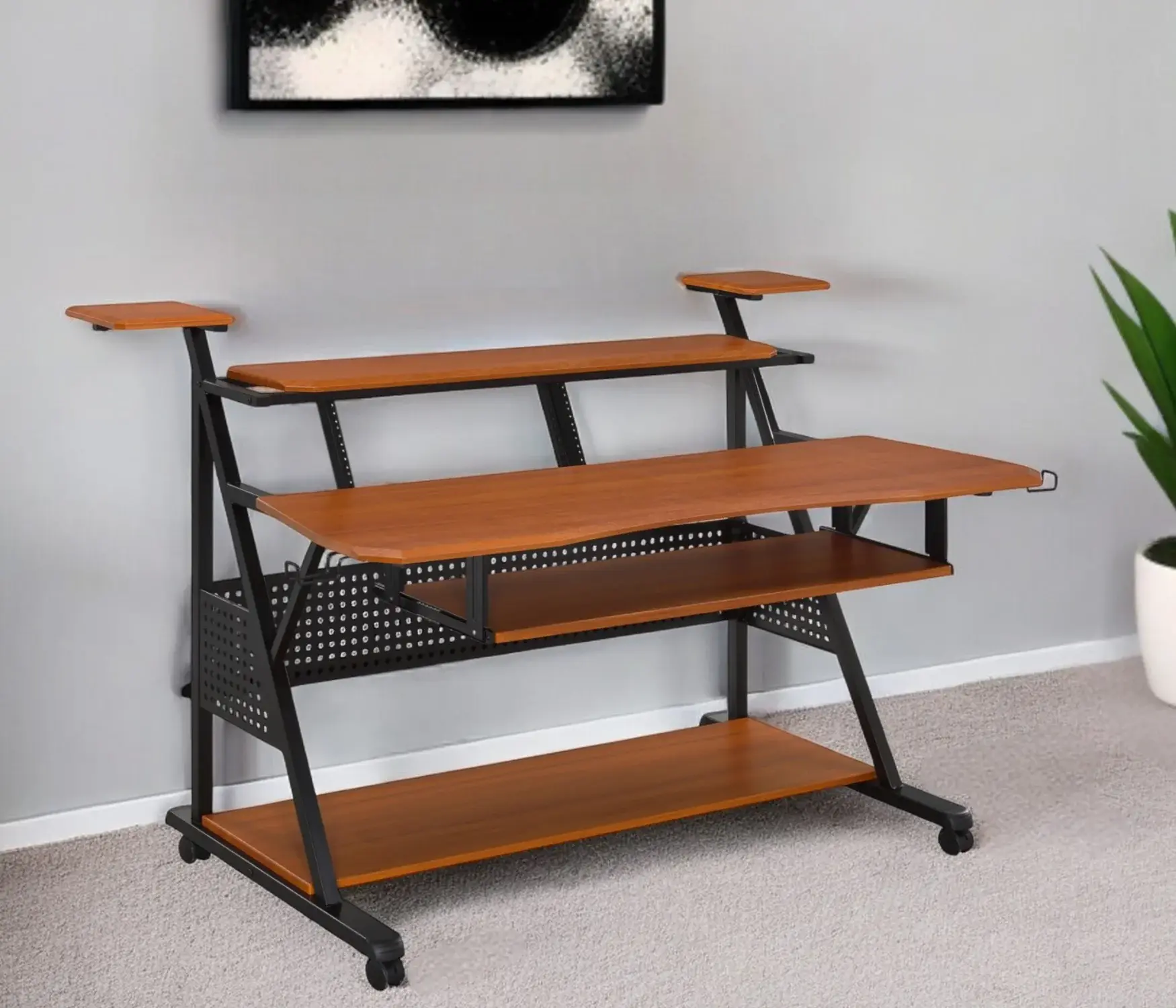 67" Brown and Black Computer Desk